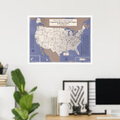 Poster Carte Des Districts Du Congrès Des États-Unis (Bureau à domicile)