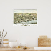 Poster Carte des écluses de Windsor, CT en 1877 (Cuisine)