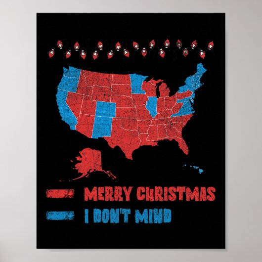 Poster Carte des élections 2024 Joyeux Noël Rouges électe (Devant)