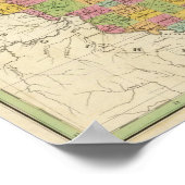 Poster Carte des États de l'Ohio Indiana & Illinois (Coin)