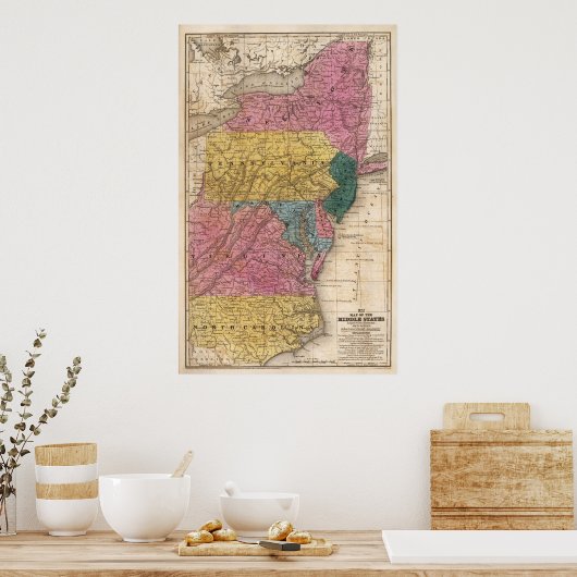 Poster Carte des États du Moyen-Orient (Cuisine)