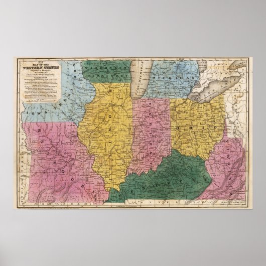 Poster Carte des États occidentaux (Devant)