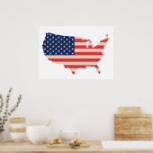 Poster Carte des États-Unis (Cuisine)