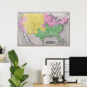 Poster Carte des États-Unis (Bureau à domicile)