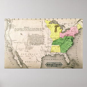 Poster Carte des Etats-Unis