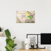 Poster Carte des États-Unis (Bureau à domicile)