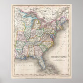 Poster Carte des États-Unis (Devant)