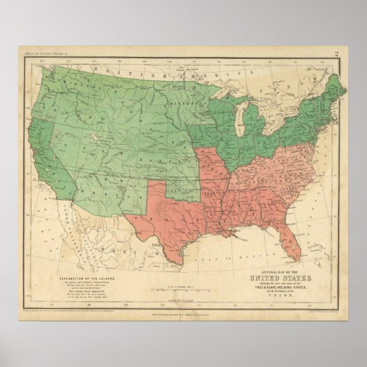 Poster Carte des États-Unis 2 (Devant)