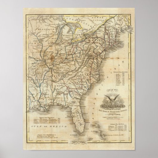 Poster Carte Des États-Unis 3 (Devant)