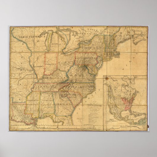 Poster Carte des États-Unis 6 (Devant)