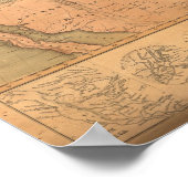Poster Carte des États-Unis avec George Washington (Coin)