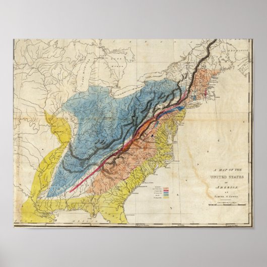 Poster Carte des États-Unis d'Amérique (Devant)