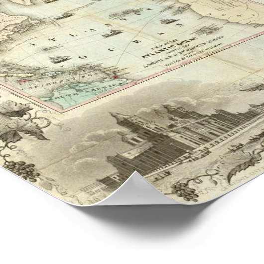 Poster Carte Des États-Unis D'Amérique (Coin)