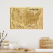 Poster Carte des États-Unis d'Amérique de 1901 (Cuisine)