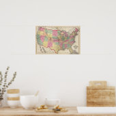 Poster Carte des États-Unis et des territoires (Cuisine)