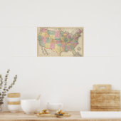 Poster Carte des États-Unis et territoires 2 (Cuisine)