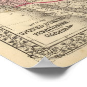 Poster Carte des États-Unis par Mitchell (Coin)