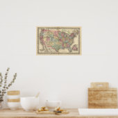 Poster Carte des États-Unis par Mitchell (Cuisine)