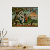 Poster Carte des États-Unis, Vintage (Cuisine)