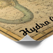 Poster Carte des étoiles de l'hydre Constellation Astrono (Coin)