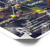 Poster Carte des étoiles de Manhattan Orion (Coin)