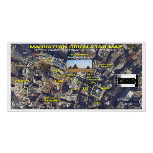 Poster Carte des étoiles de Manhattan Orion (Devant)