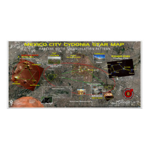 Poster Carte des étoiles de Mexico
