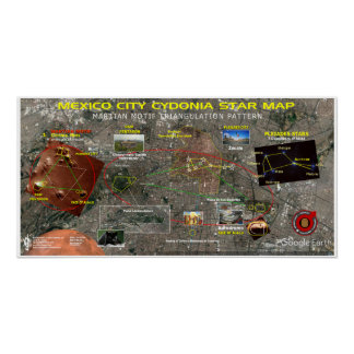 Poster Carte des étoiles de Mexico