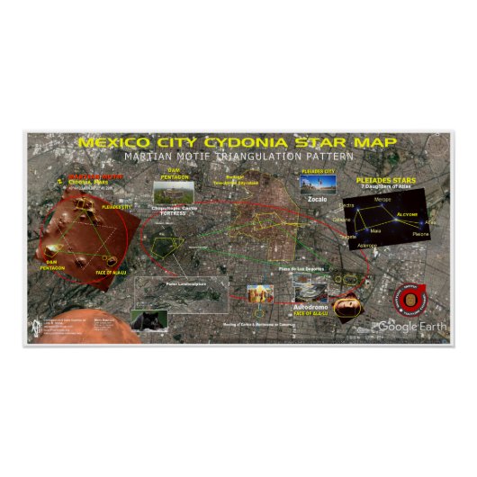 Poster Carte des étoiles de Mexico (Devant)