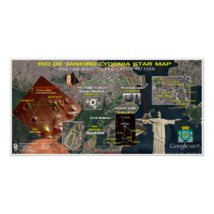 Poster Carte des étoiles de Rio de Janeiro