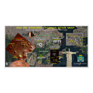 Poster Carte des étoiles de Rio de Janeiro