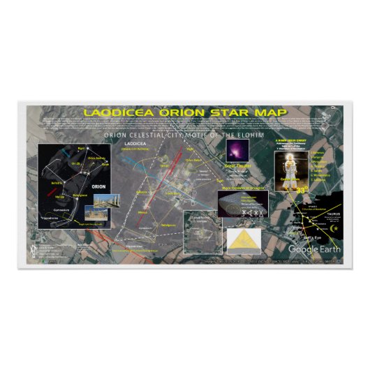 Poster Carte des étoiles Laodicea Orion (Devant)