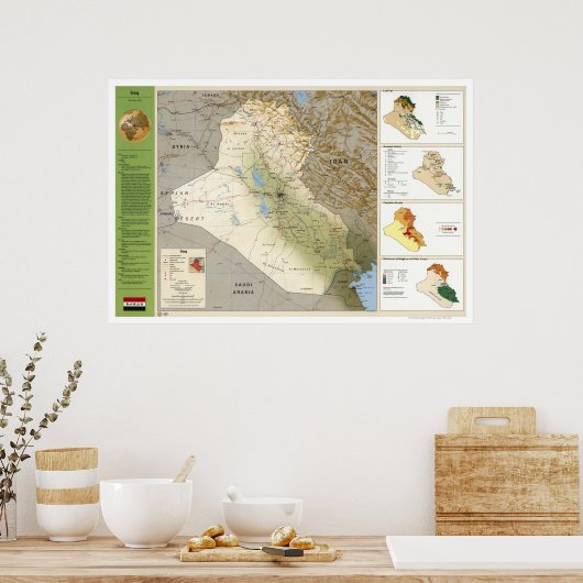 Poster Carte des faits irakiens - 1994 (Cuisine)