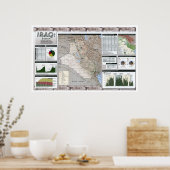 Poster Carte des faits pétroliers en Irak - 2002 (Cuisine)