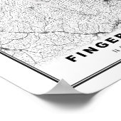 Poster Carte des Finger Lakes (Coin)