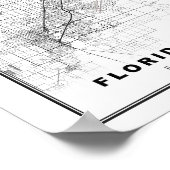Poster Carte des Florida Keys (Coin)