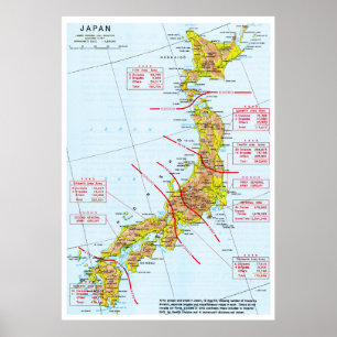 Poster Carte des forces terrestres japonaises de la Secon