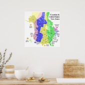 Poster Carte des fuseaux horaires politiques du Canada et (Cuisine)