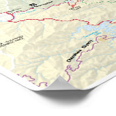 Poster Carte des Great Smoky Mountains (Coin)