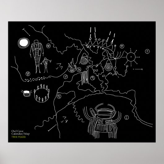 Poster Carte des grottes de hibou - Twin Peaks (Devant)