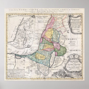 Poster Carte des héritiers Homann - 1750