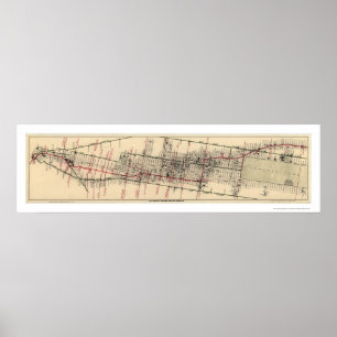 Poster Carte des hôtels et des théâtres à Manhattan 1906