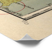 Poster Carte des îles Canaries vintages (1922) (Coin)