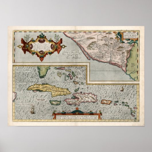 Poster Carte des îles Carrières 1579 (Devant)