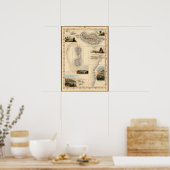 Poster Carte des îles de l'Ouest antique (Cuisine)