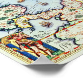 Poster Carte des îles des Caraïbes (Coin)