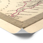 Poster Carte des îles des Caraïbes britanniques vintages (Coin)