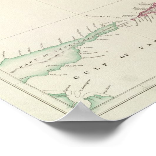 Poster Carte des îles du Vent (Coin)