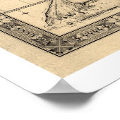 Poster Carte des îles Hawaii Giles - 1876 (Coin)