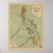 Poster Carte des îles Philippines (1908) (Devant)